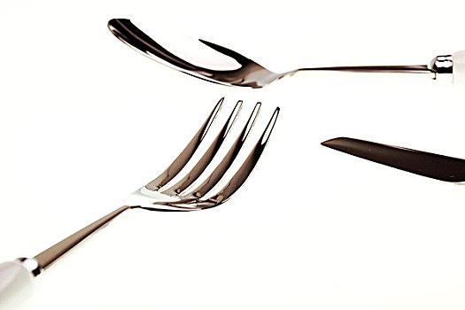 餐具银色勺子,叉子和刀