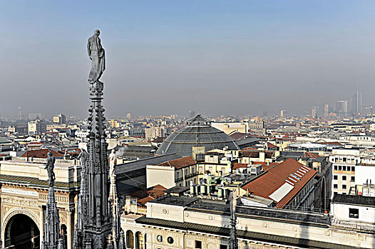 雕塑,景色,风景,屋顶,米兰,大教堂,中央教堂,开端,建筑,完成,1858年,伦巴底,意大利,欧洲