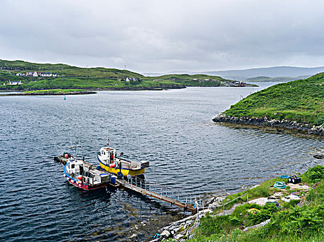 外赫布里底群岛,小岛,挨着,岛,桥,岛屿,样板,成功,乡村,地区性,苏格兰,大幅,尺寸