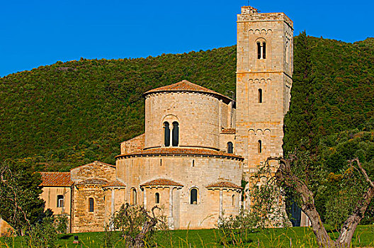 教堂,托斯卡纳风光,蒙大奇诺,锡耶纳省,托斯卡纳,意大利,欧洲