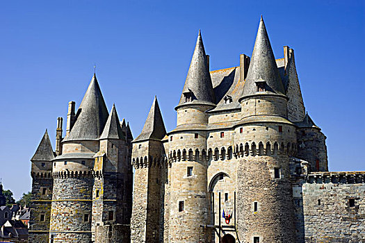 塔,城堡,11世纪,布列塔尼半岛,法国