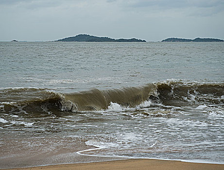 波浪,岸边,海洋,泡沫