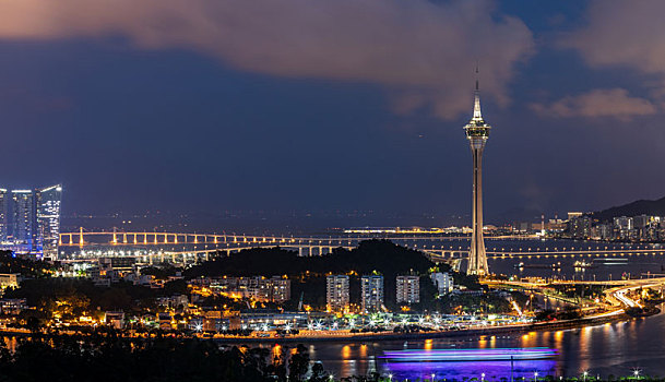 中国澳门城市风光夜景图片