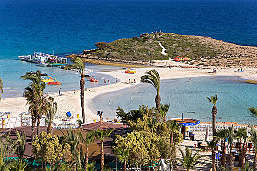 漂亮,海滩,塞浦路斯,希腊,欧洲