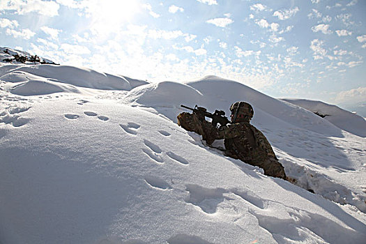 士兵,向上,安全,位置,阿富汗