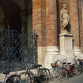 自行车,建筑,凉廊,维琴察,意大利