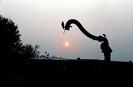 日落,火车站,孟加拉,2007年