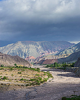 河床,普尔马马卡,山,彩色,胡胡伊省,阿根廷,南美