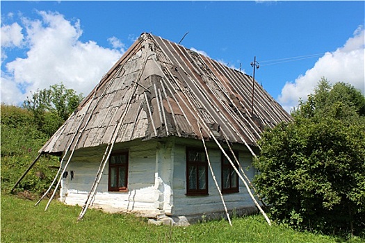 老,乡村,房子,喀尔巴阡山脉,区域