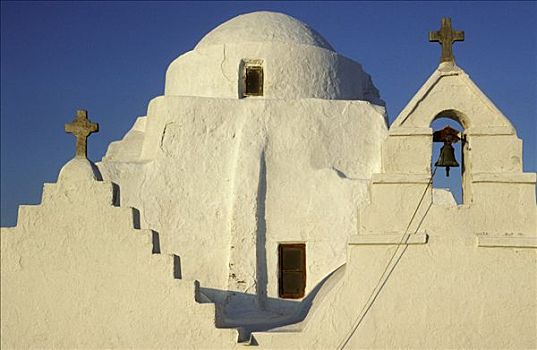 教堂,米克诺斯岛,基克拉迪群岛,希腊