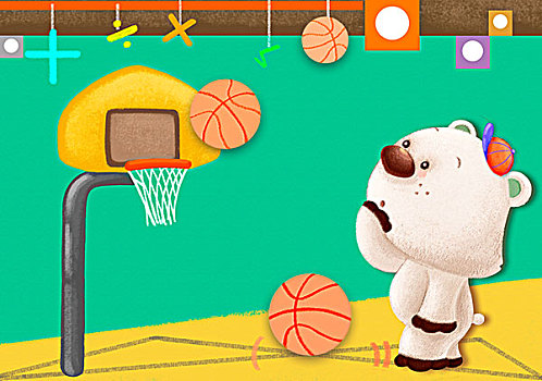 熊,玩,篮球