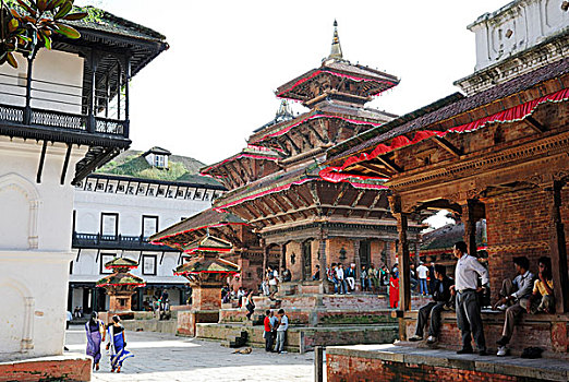 庙宇,杜巴广场,加德满都,尼泊尔,亚洲