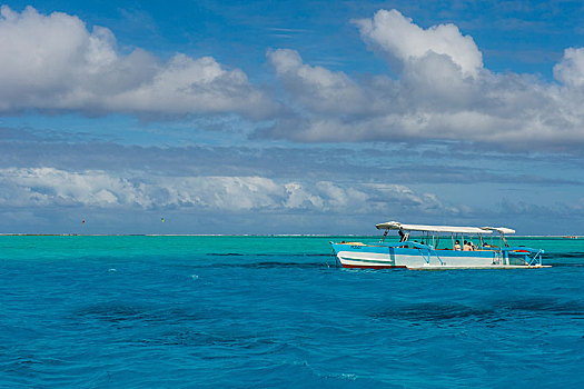 游船,青绿色,泻湖,波拉波拉岛