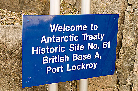 欢迎标志,英国,斯托宁港口,南极半岛,南极