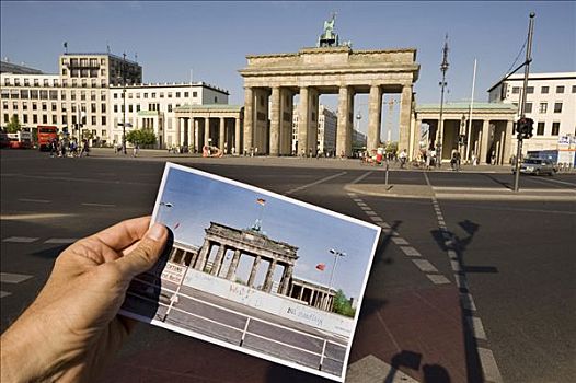 勃兰登堡门,历史,照片,墙壁,柏林,德国,欧洲
