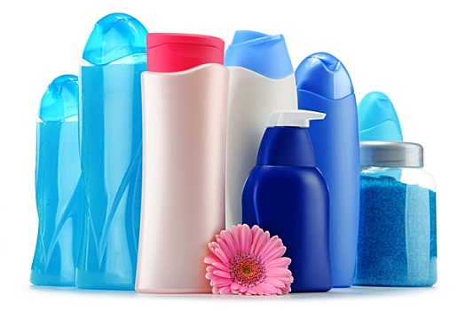 塑料瓶,身体保健,美容产品,上方,白色