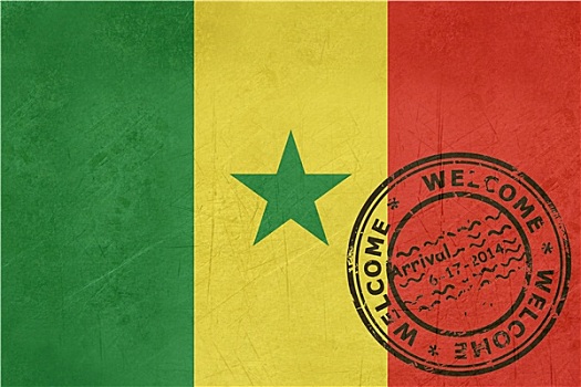 欢迎,塞内加尔,旗帜,护照