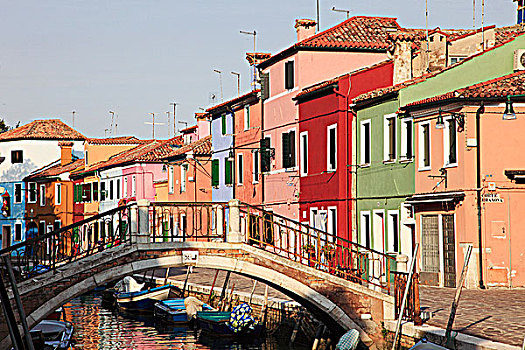 意大利,威尼斯,布拉诺岛,彩色,房子