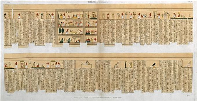 手稿,象形文字,墓地,底比斯,埃及