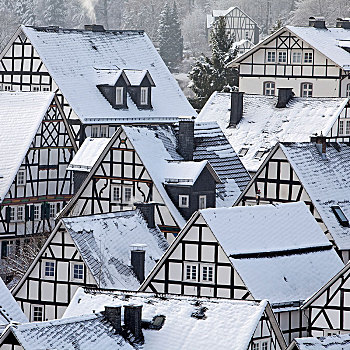 老城,冬天,北莱茵威斯特伐利亚,德国,欧洲