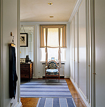雕刻,路易十六,椅子,软垫,蓝色,白色,站立,下方,窗户,更衣室