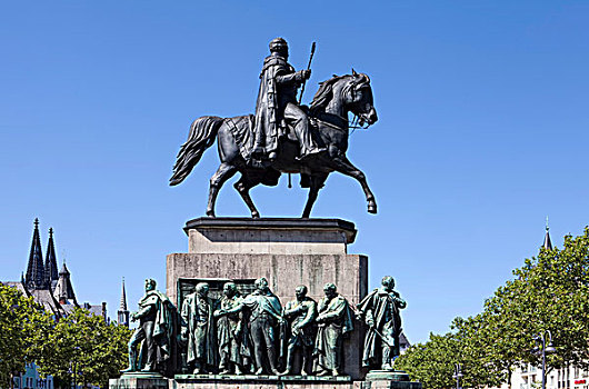 骑马,雕塑,普鲁士,国王,北莱茵威斯特伐利亚,德国,欧洲