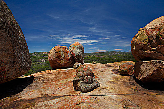 漂石,山,国家公园,世界遗产,靠近,津巴布韦,非洲