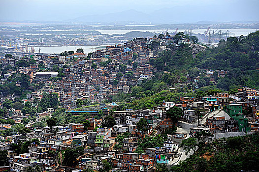 贫民窟,山坡,里约热内卢,巴西,南美