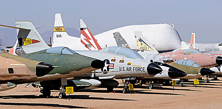 美国,亚利桑那,图森,航空航天博物馆,排,空军,喷气式战斗机