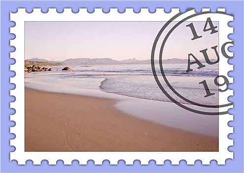 海滩,邮票