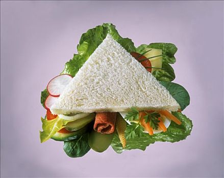三角形,三明治,白色背景,面包