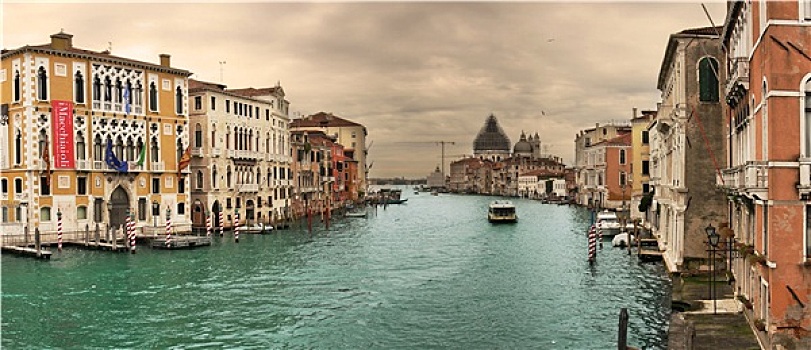 全景,著名,大运河,历史,房子,威尼斯,意大利
