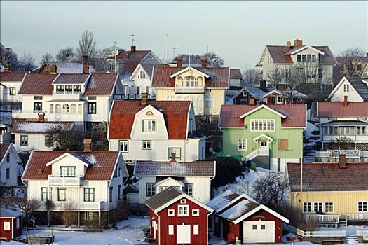 房子,乡村,海洋,瑞典