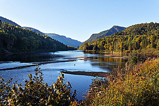 秋天,卡地亚,国家公园,河,魁北克,加拿大