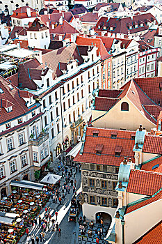 老城,屋顶,旧城广场,布拉格