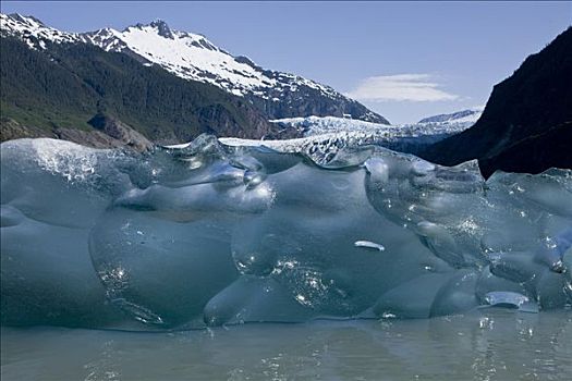 棉田豪冰河,湖,冰山,蓝色,冰,冰河