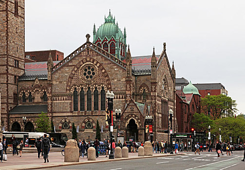 波士顿,普利,场上,画家,约翰,辛格,塑像,哥特复兴,建筑风格,教堂
