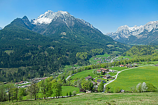 景色,高处,拉姆绍,贝希特斯加登阿尔卑斯山,德国