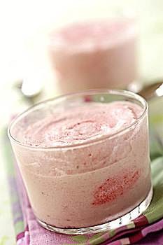 草莓慕斯,主题,夏天,甜点