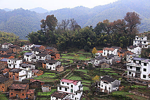 安徽,休宁,龙池汰,古村,古建筑,秋色