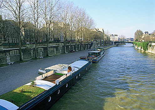 法国,巴黎,驳船,塞纳河