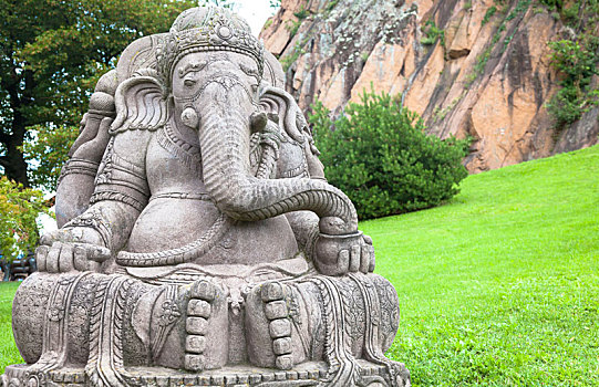 象头神迦尼萨,雕塑,漂亮,山,花园