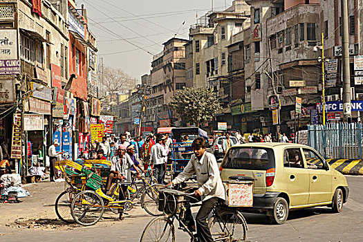 忙碌,街道,德里,印度
