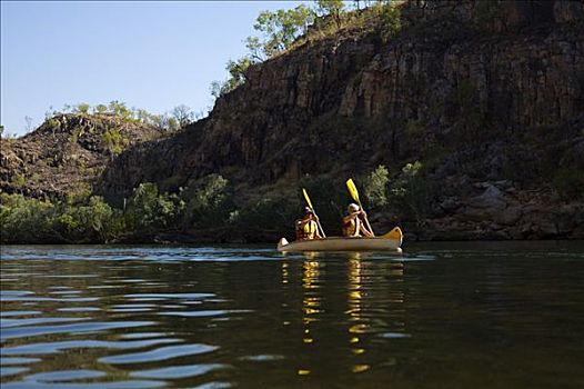 澳大利亚,北领地州,独木舟,凯瑟琳峡谷,国家公园
