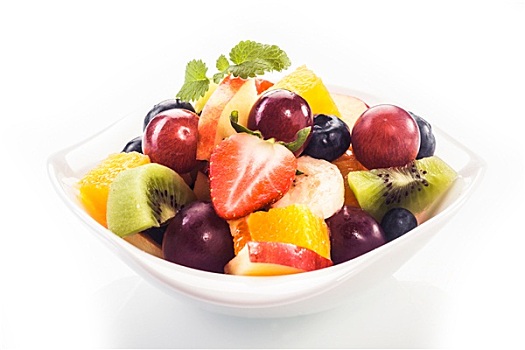 碗,彩色,热带水果,沙拉