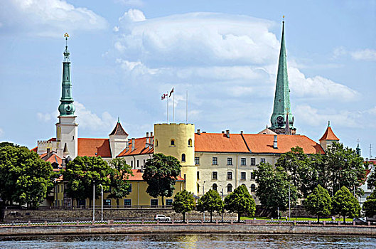 城堡,圆,塔,里加,波罗的海国家,欧洲