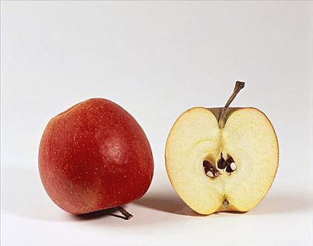 一个,一半,苹果
