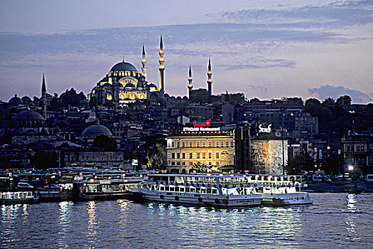 土耳其,伊斯坦布尔,清真寺,苏丹,金角湾