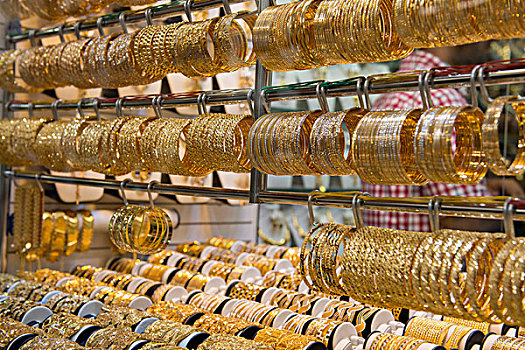 阿联酋,迪拜,德伊勒,地区,黄金市场,橱窗展示,大幅,尺寸