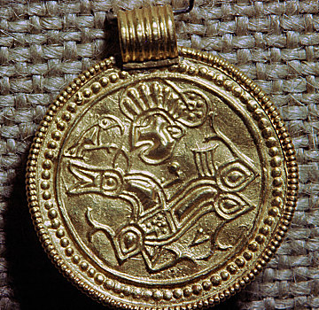 金色,马,鸟,5世纪,艺术家,未知